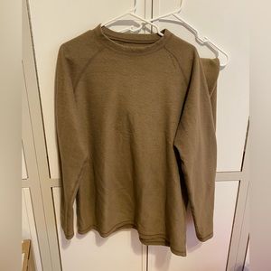 Cabela's Brown Long Sleeve fleece set base layer
